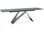 Tavolo Da Pranzo Di Design Casa Padrino Nero 160-240 X 90 X H. 76 Cm - Tavolo Da Pranzo Allungabile Con Piano In Vetro Temperato - Mobili Di Design