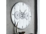 Casa Padrino Specchio / Orologio Da Parete Argento Ø 120 Cm - Elegante Orologio Da Parete Rotondo A Specchio - Mobili Da Salotto - Qualità Lusso
