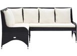 Vidaxl Divano Angolare Da Giardino 2 Pezzi In Rattan Nero
