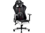 Diablo X-Player Gaming Chair Sedia Da Ufficio Tessuto 3D Braccioli Design Ergonomico Cuscino Collo/Lombare Bianco/Nero Normale L