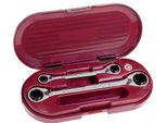 Kraftwerk Kra 3404-4X2 Set Di Chiavi Combinate A Cricchetto Rever. Clickraft, 2 Pezzi, 8X10-12X13, 16X17-18X19 Mm