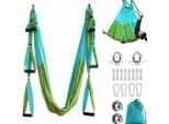 Topchances Aerial Yoga Hammock Set Air Silk Yoga Kit Anti-Gravity Swing/Sling/Inversion Tool Fitness Yoga Props (Blue+Grun)