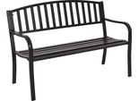 Panchina Da Giardino Costway Con Schienale, Panchina A 3 Posti, Panca In Metallo Caricabile Fino A 280 Kg, Panca Da Riposo 127 X 60 X 87 Cm