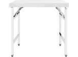 Vidaxl Piano Di Lavoro Pieghevole Per Cucina 85X60X80 Cm In Acciaio Inox