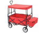 Vidaxl Carrello Manuale Pieghevole Con Tettuccio Parasole In Acciaio Rosso