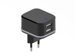 Caricabatterie Compatto Con Doppia Uscita Usb 5 V - 4,8 A Max. - 24 W Max. - Nero