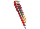 Kraftwerk Kra 307.801.009 Set Di Chiavi Esagonali L, Extra Lunghe, Colorate Torx, T10-T50, 9 Pezzi.