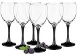6 Bicchieri Da Vino 300Ml Con Piedini Neri Bicchiere Da Vino Bicchieri Da Vino Bianco Bicchieri Da Vino Rosso Calici Da Vino