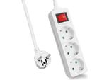 Helos Classic, Striscia Di Prese A 3 Vie, Bianco, 1,5 M, Con Interruttore