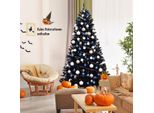 Costway Albero Di Natale Artificiale Da 225 Cm Nero, Albero Di Natale Con Supporto In Metallo, Punte In Pvc Per Albero Di Natale, Sistema Pieghevole Per Albero Di Natale Artificiale Ideale Per Casa, Ufficio, Negozi E Alberghi