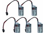 5 Batterie Al Litio Toshiba ER3V 3,6V 1000Mah JZSP-BA01 Plc Con Connettore