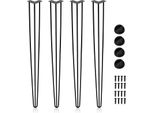 Karpal Set Di 4, Gambe A Forcella, 72 Cm, 3 Montanti, Nero, Gambe Da Tavolo In Acciaio