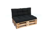 Pokar Cuscino Per Pallet Con Bella Trapuntatura Cuscino Per Divano In Pallet, Dimensioni: Set Cuscino Di Seduta 120X80 + Cuscino Di Schienale 120X40, Colore: Nero
