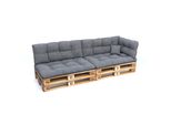 Pokar Cuscini Per Pallet Con Bella Trapuntatura Cuscino Per Divano In Pallet, Dimensioni:Set Di 6, Colore:Grigio