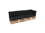 Pokar Cuscini Per Pallet Con Bella Trapuntatura Cuscino Per Divano In Pallet, Dimensioni:Set Di 6, Colore:Nero