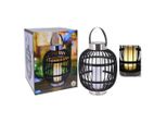Progarden Lanterna Solare A Led Con Candela Nera 35 Cm