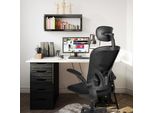Sedia Da Ufficio Bigzzia, Sedia Da Ufficio Con Supporto Lombare Regolabile, Sedia Da Scrivania Con Schienale Alto, Sedia Ergonomica Girevole, Sedia Direzionale Con Poggiatesta E Bracciolo Pieghevole, Nero