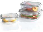 Maxxmee Contenitori Per Alimenti In Vetro Click-It 6 Pezzi. Lavabili In Lavastoviglie, Adatti Al Microonde E Al Congelatore. Coperchio Con Valvola Per Microonde E Chiusura A Scatto A 4 Vie.