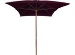 Vidaxl Ombrellone Con Palo In Legno 200X300 Cm Rosso Bordeaux