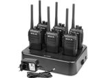 Retevis RT21 Kit Ricetrasmittente PMR446 Kit Ricetrasmittente Con Caricatore A 6 Vie Per Scuola Radio Ricaricabile Vox, Logistica Di Sicurezza (6 Pezzi, Nero)