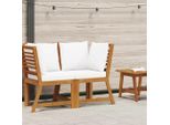 Divano Angolare Modulare Con Cuscini Bianco Crema In Legno Massiccio Di Acacia