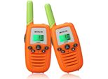 Retevis RT637 Walkie-Talkie Per Bambini, Radio 16 Canali, Con Torcia Lcd Vox, Walkie-Talkie Per Bambini, Giocattolo Regalo Per Bambini Da 3 A 8 Anni (Arancione, Confezione Da 2)