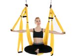 Amache Aeree Da Yoga, Altalena Antigravitazionale Ultra Forte, Kit Per Trapezio Aereo - Esercizi Di Inversione, Miglioramento Della Flessibilità E Della Forza Del Core (Giallo)
