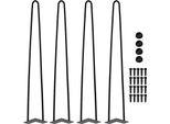 Karpal Set Di 4 Gambe Da Tavolo Hairpin Leg Telaio Del Tavolo Corridori Del Tavolo Gambe Del Tavolo Tavolo Da Pranzo Arpini Gamba Del Tavolo 2 Montanti Nero - 61 Cm