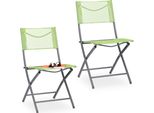 Relaxdays Set Di 2 Sedie Da Giardino Pieghevoli Verde