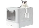 Wisfor Lettiera Per Gatti Con Paletta Lettiera Coperchio Lettiera Con Cappuccio Pieghevole, 41×51×38 Cm