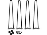 Karpal Set Di 4, Gambe A Forcella, 45 Cm, 2 Montanti, Nero, Gambe Da Tavolo In Acciaio