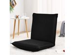 Sedia Da Pavimento Costway Con Schienale Regolabile A 6 Livelli, Sedia Da Pavimento Imbottita, Sedia Da Gioco, Lettino Relax, Divano Pigro, Portata 150 Kg, Sedia Da Meditazione Nera