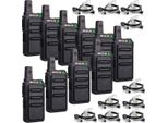 Retevis RT619 Radio A Due Vie Con Auricolare, 1300 Mah Radio Senza Licenza 16 Canali Vox Squelch, Kit Radio A Due Vie Ricaricabile Per Forze Di Sicurezza, Scuola (10 Pezzi, Nero)