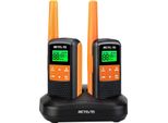 Retevis RT649 Walkie-Talkie, Kit Radio Senza Licenza PMR446, Torcia Led A 16 Canali Vox Scansione Impermeabile IP65 Due Modi Per Ricaricare (Arancione, 2 Pezzi)
