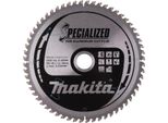 Lama Per Sega Circolare Makita, Specializzata, Tct Tct - 165 X 20 Mm - 60 Denti - Alluminio
