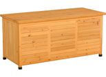 Cassetta Da Giardino Outsunny, Cassetta Per Cuscini, Cassetta Portaoggetti, Cassetta Da Giardino, Resistente Alle Intemperie, In Legno Massiccio, 127 X 56 X 60 Cm Giallo