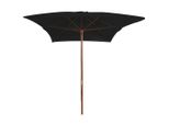 Vidaxl Ombrellone Con Palo Di Legno 200X300 Cm Nero