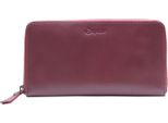 Esquire Pelle Portafoglio Peru Zip Around Wallet Red Bordeaux