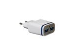 Sunix 2.1A Fast Charger Power Adapter Dual Port 2X Usb Travel Charger + 1.2M Type-C Charging Cable Cavo Dati Cavo Bianco