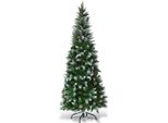 Costway 180Cm Albero Di Natale Artificiale A Matita Con Pigne, Albero Di Natale Innevato Con Supporto In Metallo, Albero Di Natale 630 Punte Aghi In Pvc, Albero Artificiale Di Natale Sistema Pieghevole