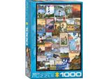 Puzzle Da 1000 Pezzi - Puzzle - Arte Vintage - Fari Americani + Set Di 3 Accessori Per Puzzle