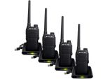 Retevis RT647 Walkie-Talkie, Set Radio PMR446, Impermeabile IP67 Con Caricatore Usb Per Scuole, Sicurezza, Cantieri (Nero, 4 Pz.)