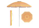 Costway Ombrellone Da Spiaggia 178Cm, Ombrellone Da Giardino Antivento Upf 50+, Pieghevole A 30°, Protezione Solare Con Picchetto Da Terra E Borsa Da Trasporto Arancione