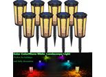 8 Pezzi Luci Solari Da Giardino, Lampade Solari Per Giardino All'aperto, Led Luci Solari Da Giardino Decorazione Luce Solare Lanterna Impermeabile IP65 Per Terrazza All'aperto Sentiero Prato
