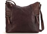 Spikes & Sparrow Pelle Borsa A Tracolla Bronco Crossover Dark Brown Marrone Scuro