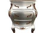 Casa Padrino Cassettone Barocco Color Argento/Ottone - Cassettone In Legno Massiccio Fatto A Mano Con 3 Cassetti - Mobili Barocchi