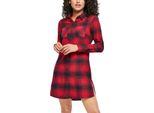 Urban Classics Donna - Camicia Di Flanella A Quadri Rosso - Xs
