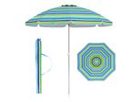 Costway Ombrellone Da Spiaggia 178Cm, Ombrellone Da Giardino Antivento Upf 50+, Pieghevole A 30°, Protezione Solare Con Picchetto Da Terra E Borsa Da Trasporto Verde