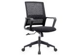 Sedia Da Ufficio Casa Dolce Ore, 57X57X95-105 Cm, Pelle Finta, Regolabile In Altezza, Nera, Con Braccioli