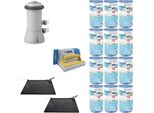 Ways - Cura Della Piscina - 2X Riscaldatore Per Piscina E Pompa Filtro 2271 L/U & 12 Filtri Tipo A & Spazzola Ways Per Il Lavaggio